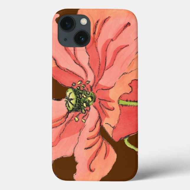 Stor Rosa blomma med djup röd bakgrund (Baksida)