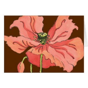 Stor Rosa blommar med djup röd bakgrund Hälsningskort
