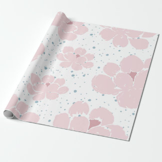 Stor Rosa Boho Trendig Blommigt Wrapping Papper Presentpapper