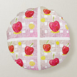 Stor Rosa Cherry Rund Kudde