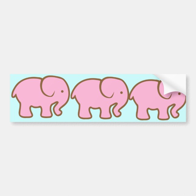 Stor rosa elefant bildekal (Framsidan)