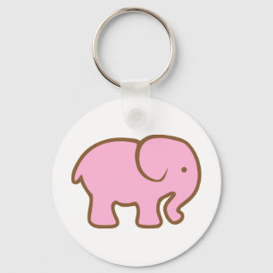 Stor rosa elefant nyckelring