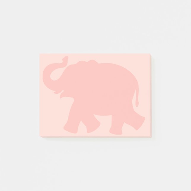 Stor rosa elefant siluett post-it block (Framsida)