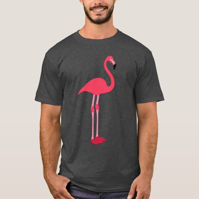 Stor Rosa Flamingo T-Shirt (Framsida)