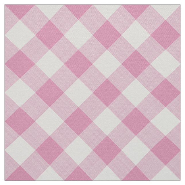 Stor Rosa Gingham Checks Mönster Geometric Tyg (Provkarta)