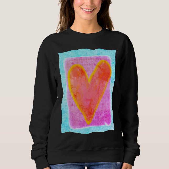 Stor Rosa Heart-Abstrakt konst till Bära T Shirt (Framsida)
