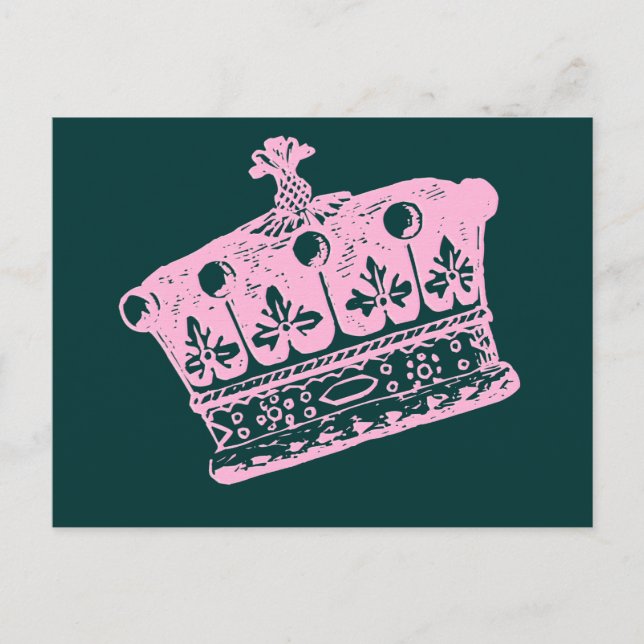 Stor Rosa Krona eller Tiara Vykort (Framsida)