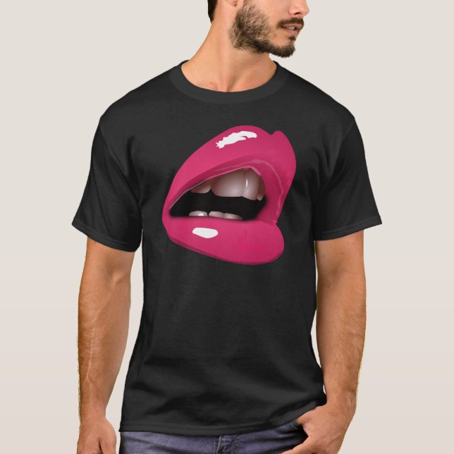 Stor rosa läppar tee (Framsida)