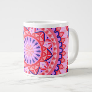 Stor Rosa Mandala Boho Överdimensionerad Livlig Mö Jumbo Mugg