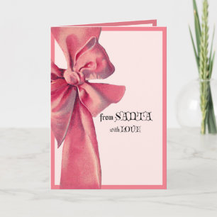 Stor rosa rosett från Tomte med kärlek jul Kort