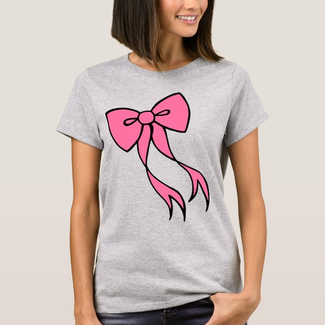 Stor rosa rosett t-shirt (Framsida)