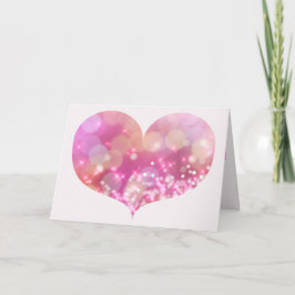 Stor Rosa Sparkling Heart | Kort för födelsedagshä