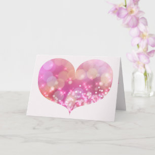 Stor Rosa Sparkling Heart   Kort för födelsedagshä