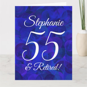 Stor Royal Blue 55 och pensionerad Lycklig Pension Kort