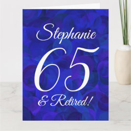 Stor Royal Blue 65 och pensionerad Lycklig Pension Kort