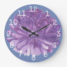 Stor rund klocka "Lavender Flower"