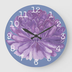 Stor rund klocka "Lavender Flower"