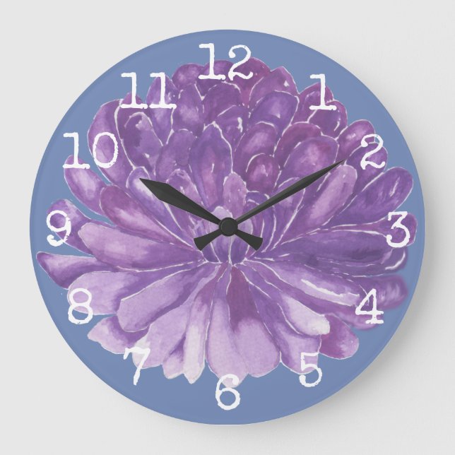Stor rund klocka "Lavender Flower" (Framsida)