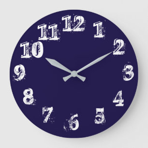 Stor rund marin väggklocka