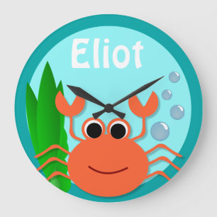 Stor rund väggklocka för havskrabba