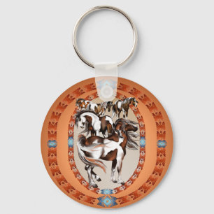 Stor ruta i färgkedjan nyckelring