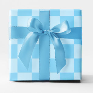 Stor rutig babyblå presentpapper