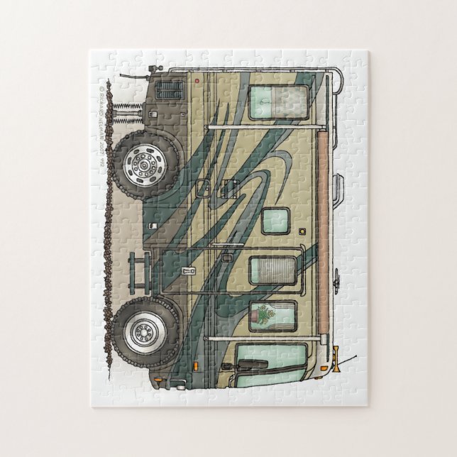 Stor RV-lagledare Motorhome för gullig lycklig Pussel (Vertikal)