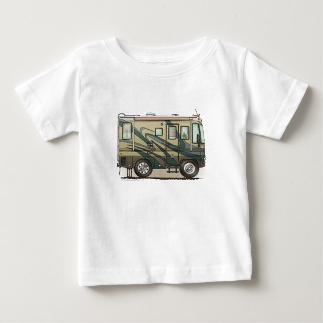 Stor RV-lagledare Motorhome för gullig lycklig T-shirt (Framsida)