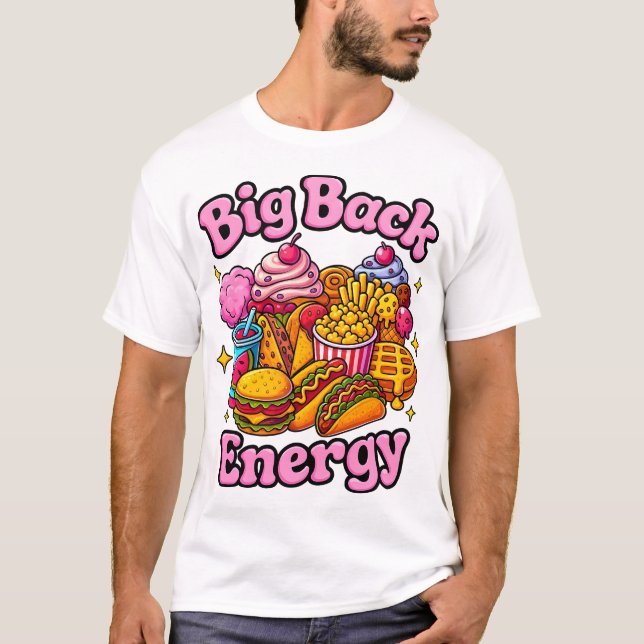 Stor rygg energi t-shirt, rolig trendig t shirt (Framsida)