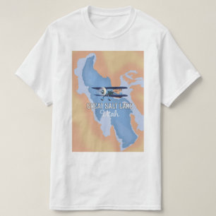 Stor Salk Lake Utah karta Resa affisch. T Shirt