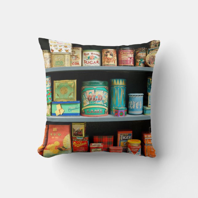 Stor samling färgfulla vintagar som visas kudde (Framsida)