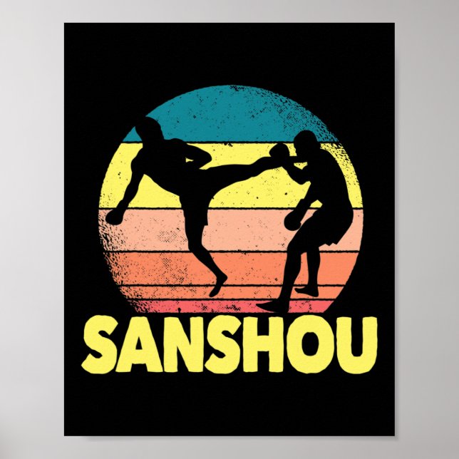 Stor Sanshou-design kinesisk kickboxning kampsport Poster (Framsidan)