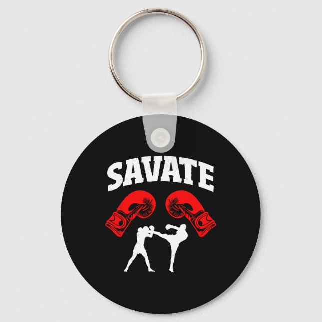 Stor Savate Boxning Design Spark Mma Kickboxning Nyckelring (Framsida)