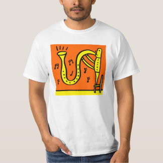 Stor saxofon Kärlek-i lycka ja T Shirt