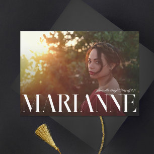 Stor Serif Namn Photo Studenten Inbjudningar