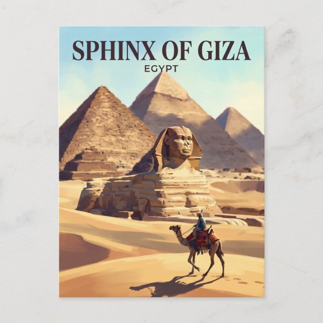 Stor Sfinxen i Giza Egypten Vykort (Framsida)