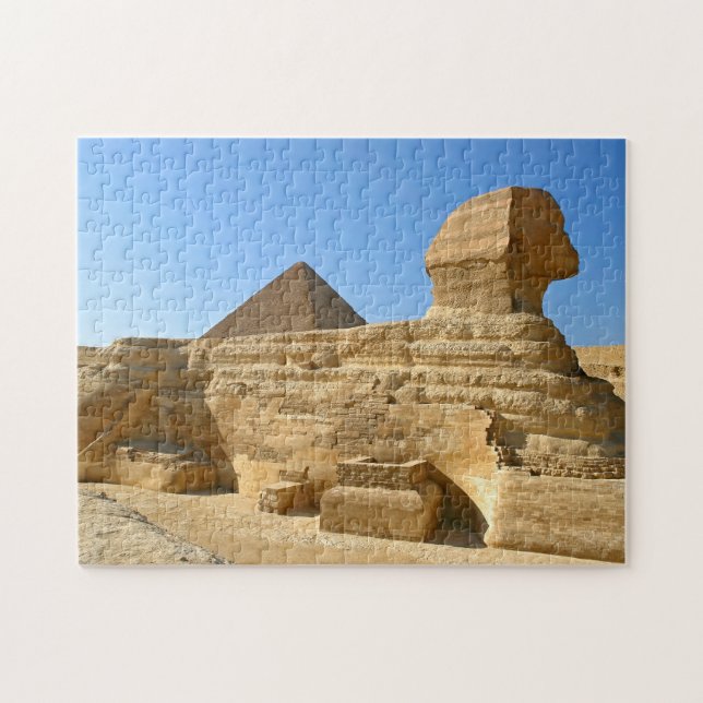 Stor Sfinxen i Giza med Khafre-pyramiden - Egypten Pussel (Horisontell)