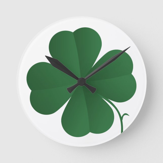 Stor Shamrock Rund Klocka (Framsida)
