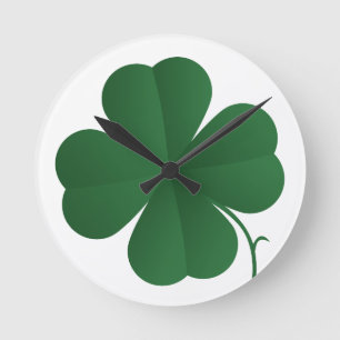 Stor Shamrock Rund Klocka