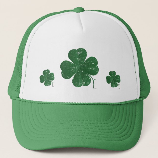 Stor Shamrock - vintage stil Truckerkeps (Framsida)
