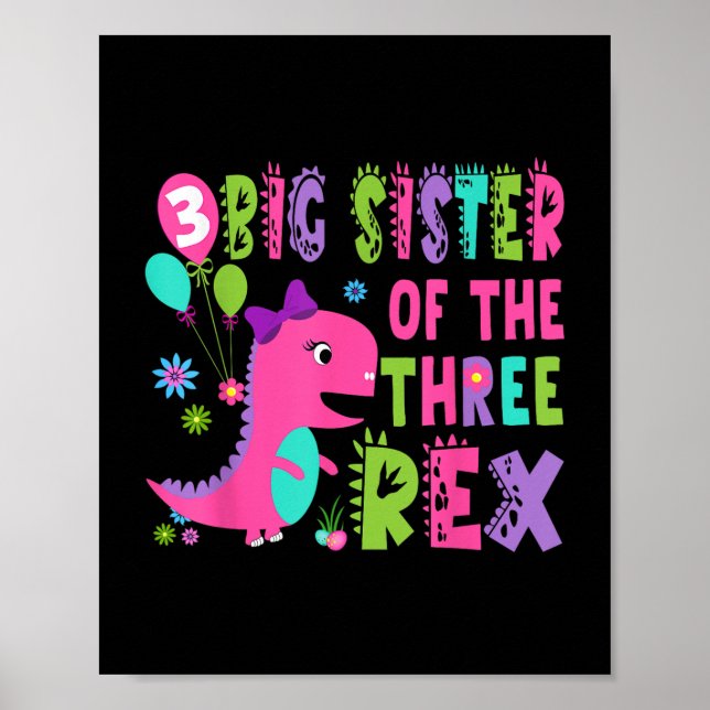 Stor sida av de tre Rex Dinosaur T-rex 3:e bir Poster (Framsidan)