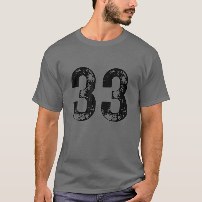 Stor siffra 33 under 33 dagar födelsedag 30 år t shirt (Framsida)