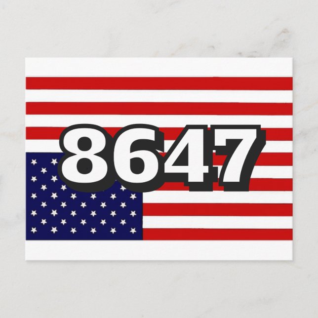 Stor siffra amerikansk flagga vykort (Framsida)