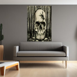 Stor skalle i skogen | AI Art Poster