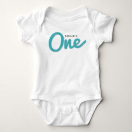 Stor Sketch En Blå Baby Pojke Första Födelsedagsfe T-shirt