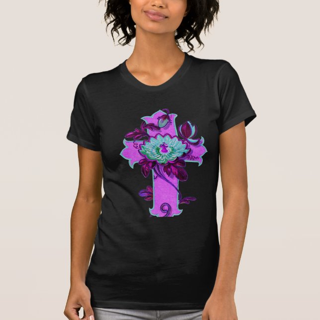 Stor skjorta 16 för rosakorutslagsplats tee shirt (Framsida)
