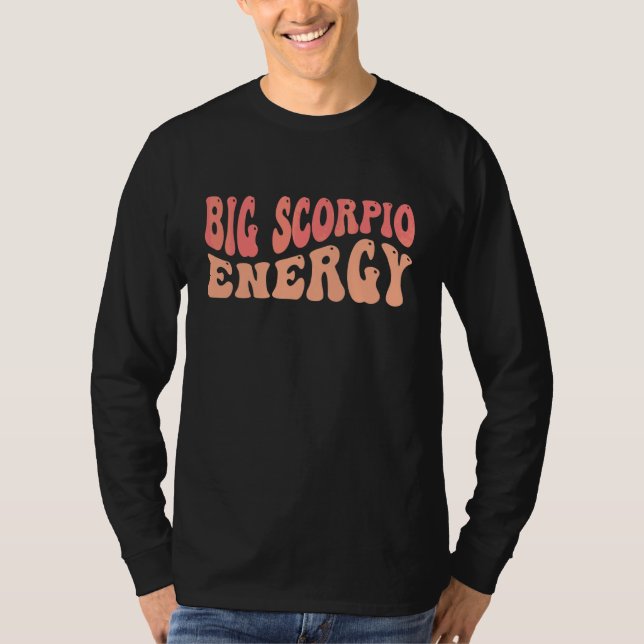 Stor Skorpion Energi Stjärntecken T Shirt (Framsida)