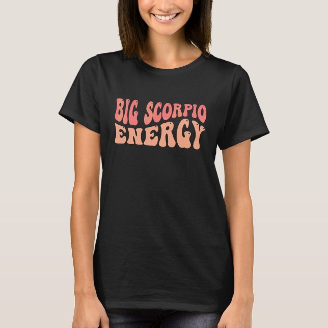 Stor Skorpion Energi Stjärntecken T Shirt (Framsida)
