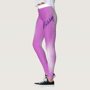 Stor skrift med vit punkt Mönster på Färg Leggings