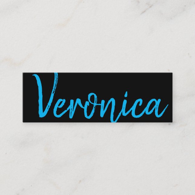 Stor skript blå | Handskriftsserie Mini Visitkort (Framsida)